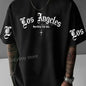 LOS ANGELES  Print Mens  Jersey T-shirt Short Sleeve PLUS size round neck