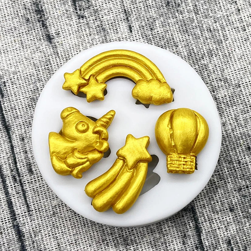 Unicorn Rainbow Hot Air Balloon Silicone Mold – Cake Decorating Tool