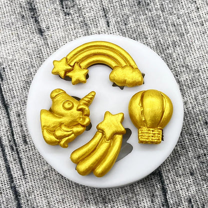 Unicorn Rainbow Hot Air Balloon Silicone Mold – Cake Decorating Tool