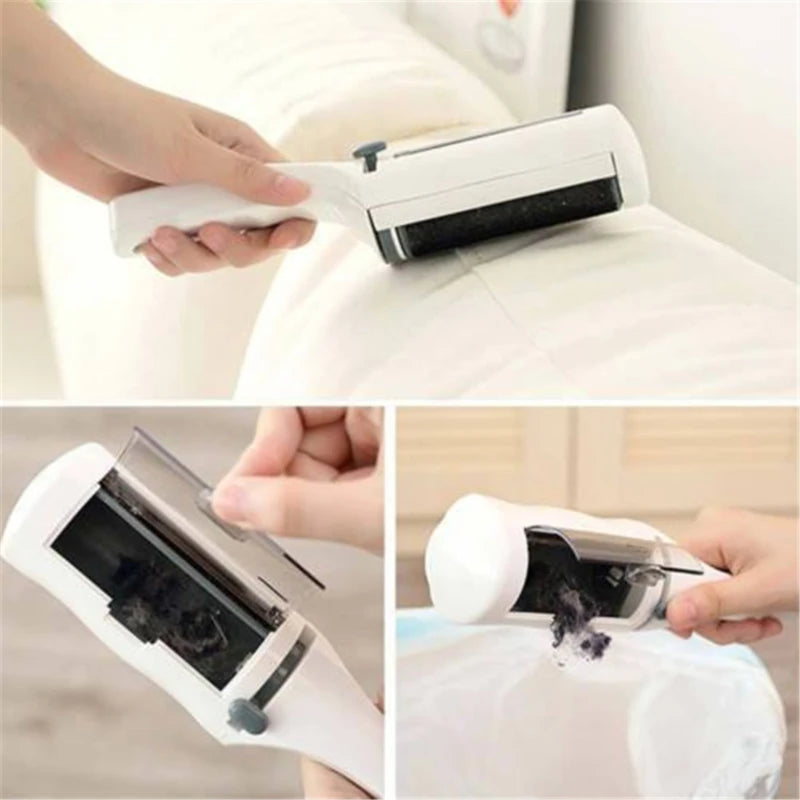 Electrostatic Clothing & Pet Hair Remover Brush: Dust Cleaner and Suction Sweeper for Home, Office, and Travel