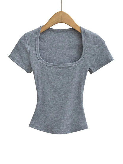 Women’s Square Collar Sexy Summer Crop Top