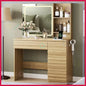 LED Vanity Desk with Adjustable Mirror & Power Station