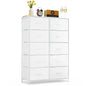 9‑Drawer Tall Bedroom Dresser with Wooden Top & Fabric Bins