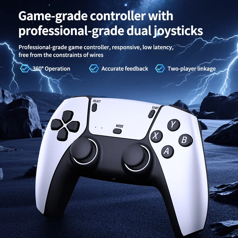 RS5 TV Game Console Dual Stick Wireless Controller Game 20000+64GB Double Joystick 4K Retro Suitable for PC, Android, TV GAME