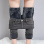 delete Women Thermal Skinny Jeans Mom Winter Warm Plush Stretch Jeans Lady Fleece Snow Denim Pants Student Pencil Straight Leg Trousers