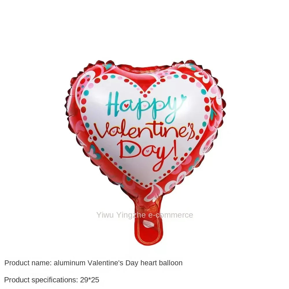 New 10 Inch Round Love Shape English Aluminum Film Balloon New Year's Birthday Valentine's Day Party Wedding Room Decoration
