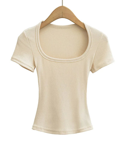 Women’s Square Collar Summer Crop Top