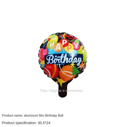 New 10 Inch Round Love Shape English Aluminum Film Balloon New Year's Birthday Valentine's Day Party Wedding Room Decoration
