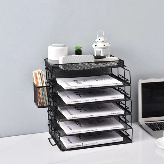 Single‑Layer Stackable File Tray – Durable A4 Desktop Document Organizer for School & Study Spaces