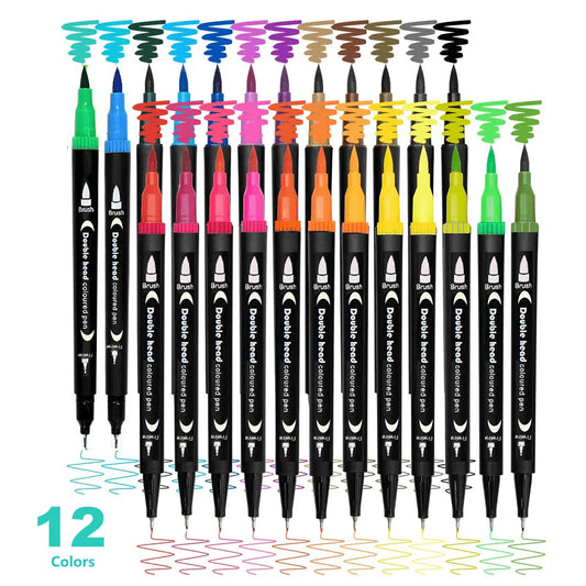 12pcs Double Ended Art Marker Pens Set