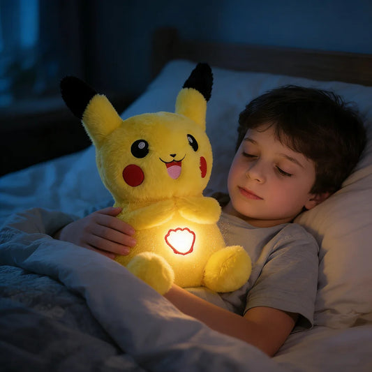 Anime Pokémon Plush Doll Pikachu Breathing Companions Soothing Sleeping Soothing Music Luminous Sleeping Christmas Toys Gifts