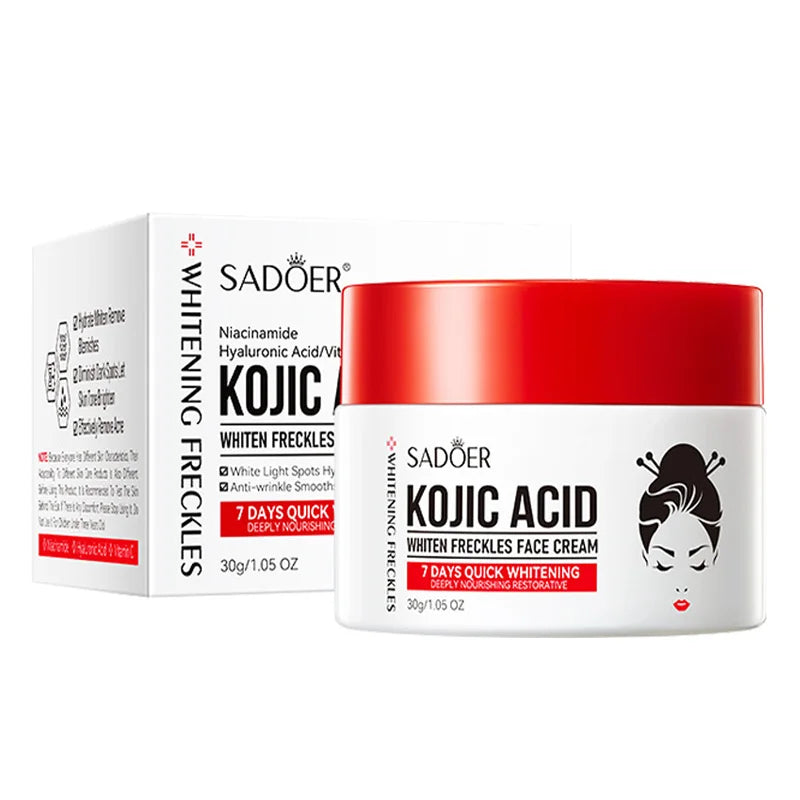 SADOER Kojic Acid Skincare Set – Moisturizing Face Cream & Anti‑Dark Circle Eye Cream (Travel Size)