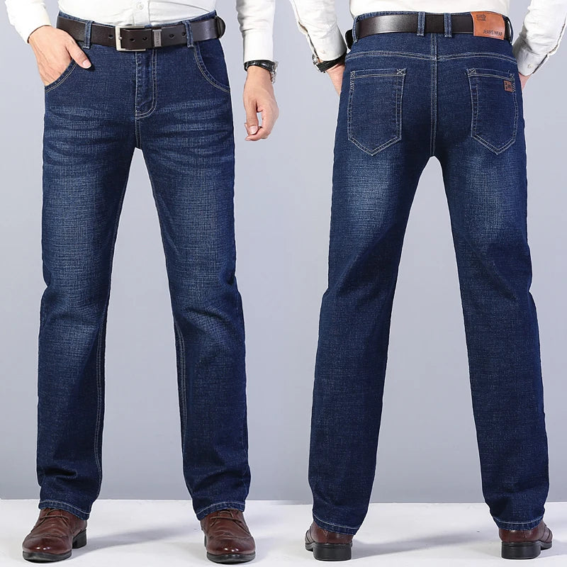 Men’s Stretch Regular Fit Jeans (Business Casual, Classic Straight Denim)