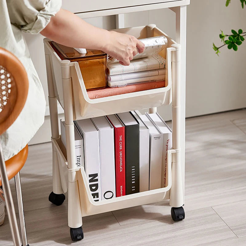 Mobile Kitchen Organizer Rack — Snack, Toy & Book Trolley w/ Wheels
