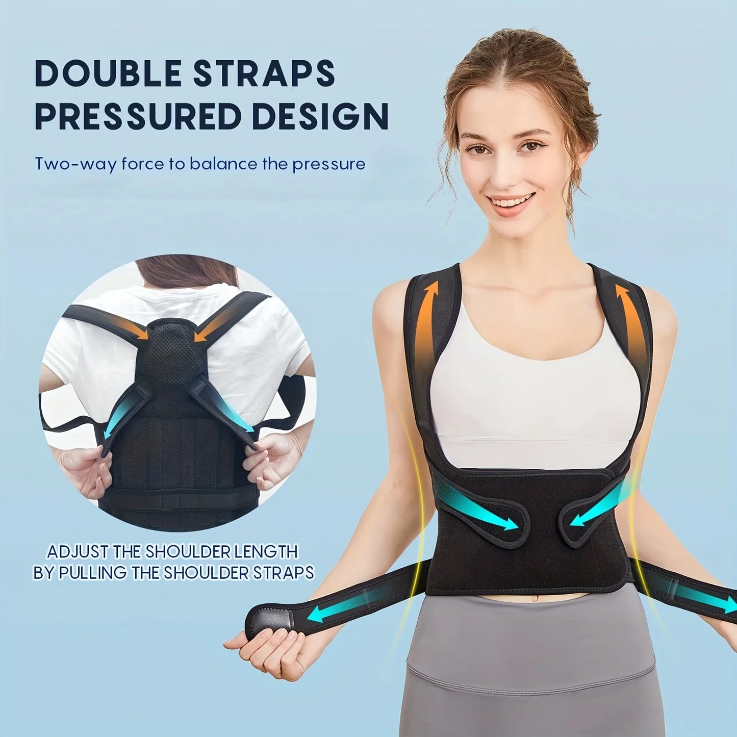 Posture Corrector for Women,Invisible Lightweight Adjustable Back Brace for Upper and Lower Back Pain Relief, Hunchback, Hump