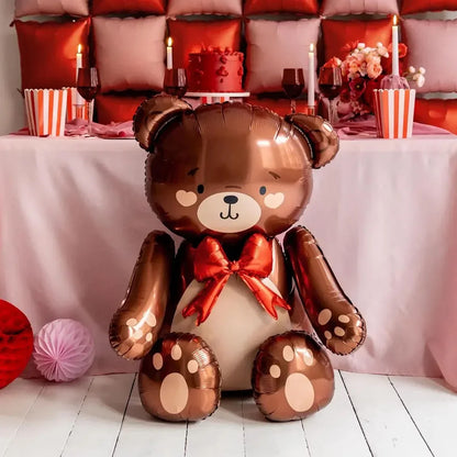 1pc3D Cute Cartoon Embracing Bear Aluminum Film Balloon for Birthday Party, Valentine's Day, Bridal Gift Party, Wedding, Shower