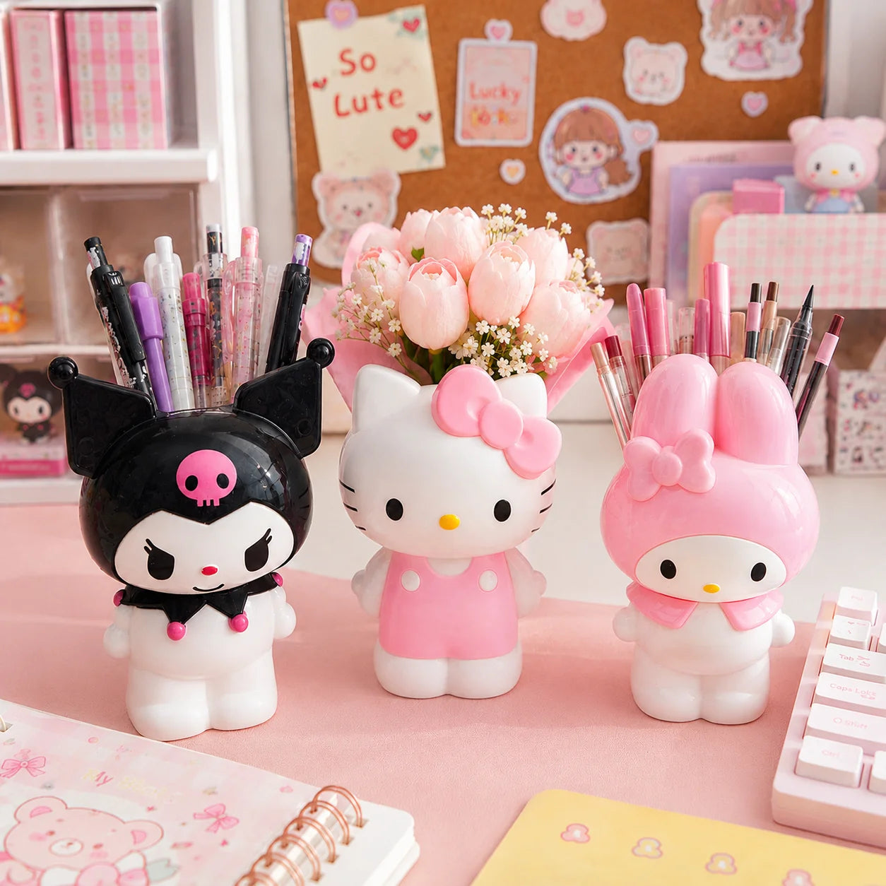 Kawaii Desk Organizer – Pen & Makeup Brush Holder
