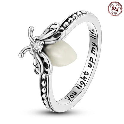 925 Sterling Silver Inlaid Full With Colorful Zirconium Butterfly Rings For Wedding Engagement Silver Rings Jewelry