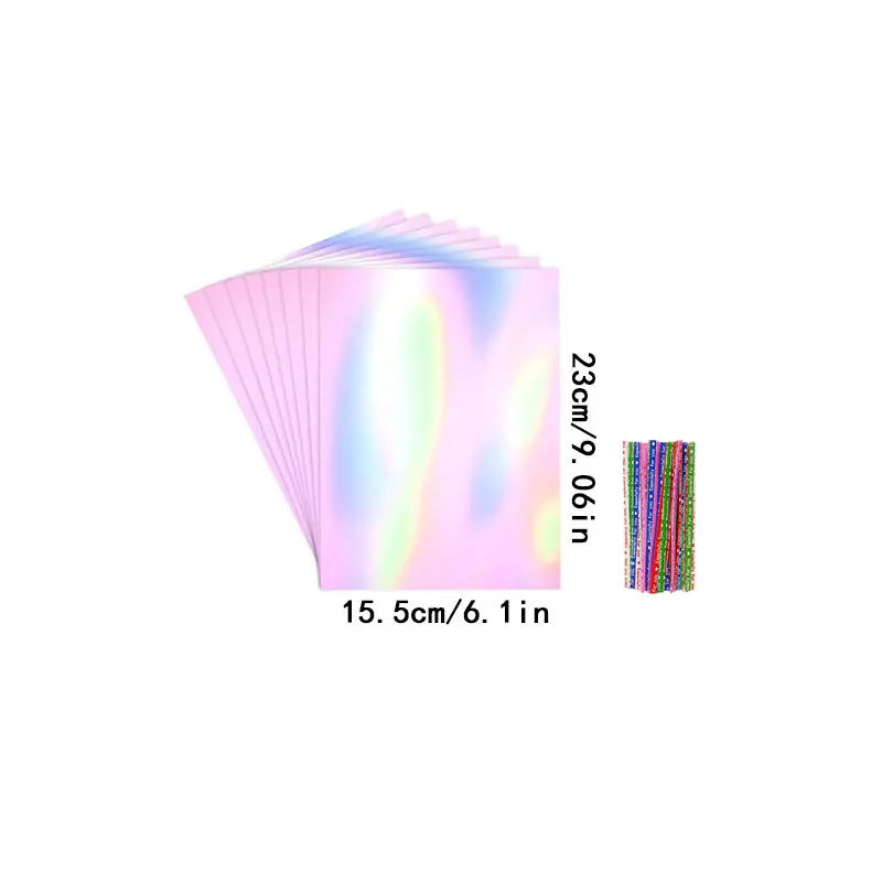 15/30/60pcs rainbow colored cellophane gift bag with tie, holographic cellophane gift bag for candy biscuits birthday gift