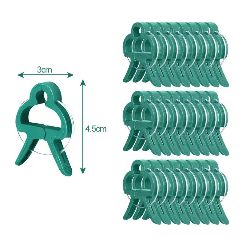 10/100pcs Plant Fixed Clips Reusable Garden Greenhouse Bracket Garden Plants Vine Climbing Clamp Flower Tomato Support Fastener