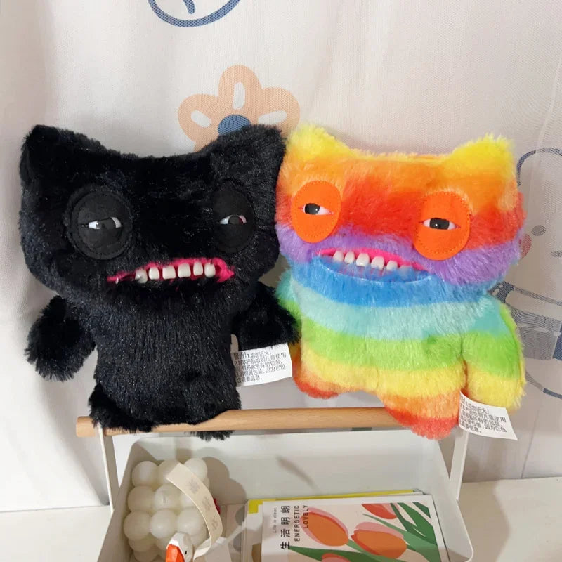 22cm Cartoon Funny Ugly The Block Monster Plushies Rainbow Crazy Rabbit Monster With Tooth Stuffed Monster Peluche Xmas Gifts