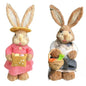 Easter Rabbit Decoration Bunny Figure Cattail Craft Ornament Home Holiday Cute Bunny Home Decoration Easter Rabbit Decoration