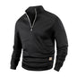 Spring Autumn Fashion High Neck Half Zipper Long Sleeve Sweatshirts Men's Casual Knitted Pullovers Daily Warm Coats