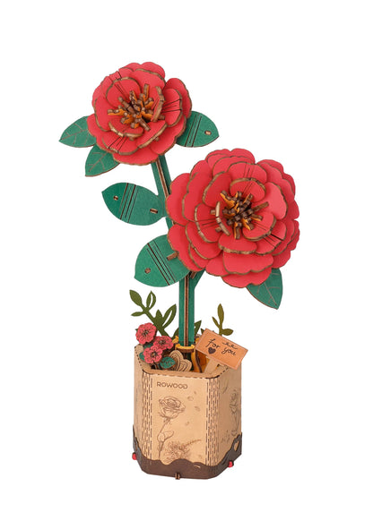 Robotime Rowood DIY Wooden Flower Bouquet Beautiful Hand-Make Gifts Eco-friend Materials 3D Wooden Puzzle for GirlFriends Decor