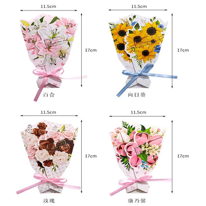 Creative Carnation Thanks Flowers Postcard Exquisite Beautiful Greeting Card Floral Birthday Cards Teacher Day Birthday Gifts