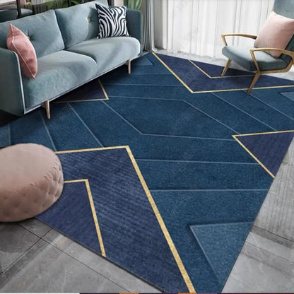 Modern Gray Minimalist Geometric Abstract Style Floor Mat Rug