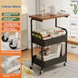 3-Tier Rolling Cart with Tabletop, Metal Tool and Snack Rack with Storage, Durable Carbon Steel Frame, Wheels for Easy Mobility
