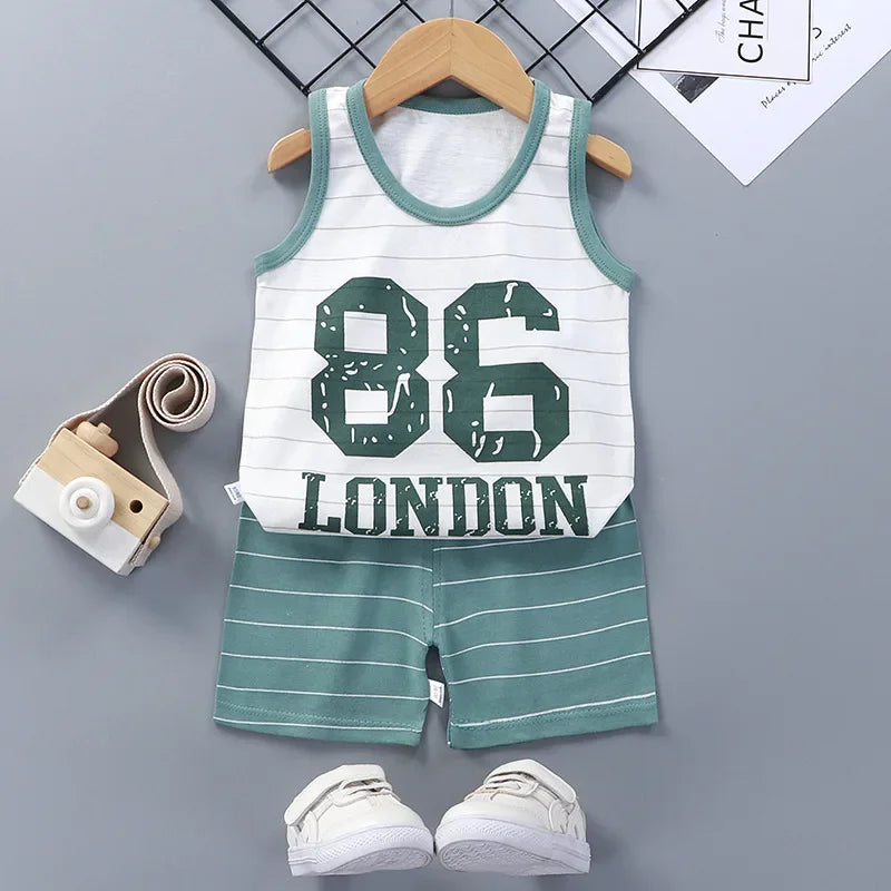 Casual Baby Boy Short Sleeve Sports T-shirt and  Shorts Set