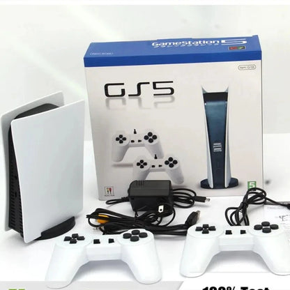 GS5 Retro 8‑Bit Game Console – 200 Games, USB Controllers