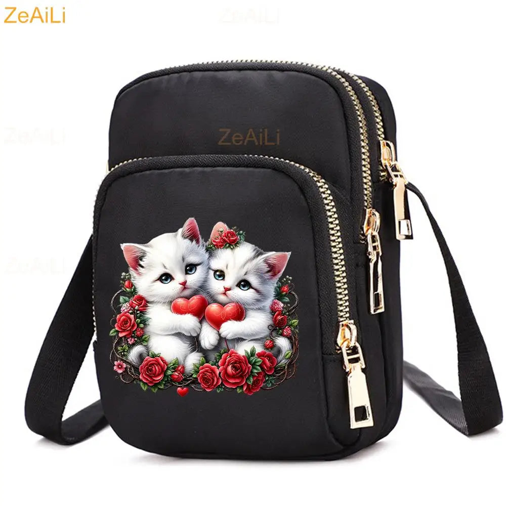 Cat & Dog Faith Quote Crossbody Phone Bag