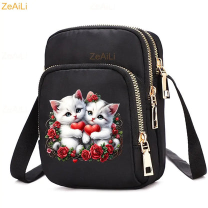 Cat & Dog Faith Quote Crossbody Phone Bag