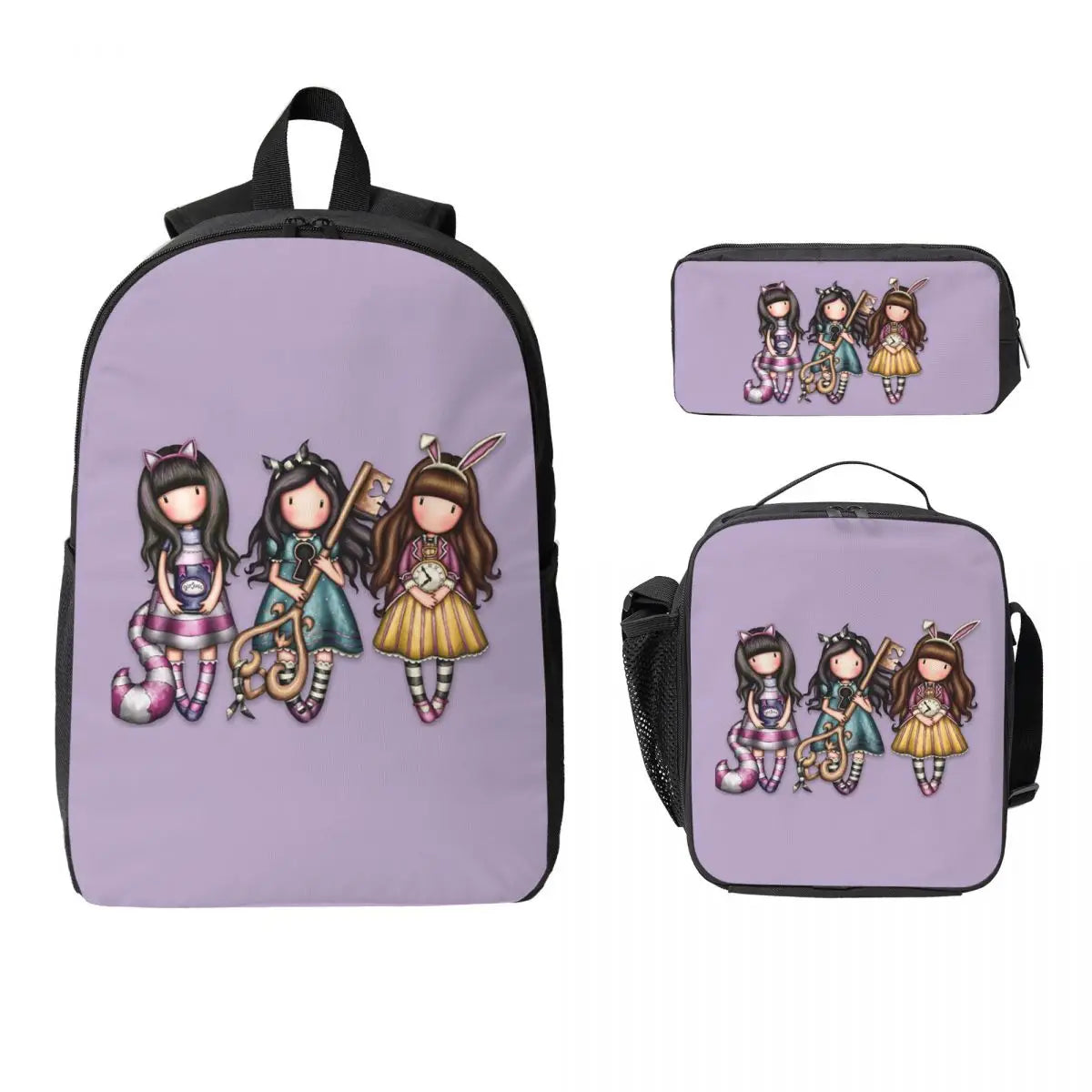 Santoro Gorjuss 3‑Piece Student Backpack Set – BookBag, Lunch Bag & Pencil Case