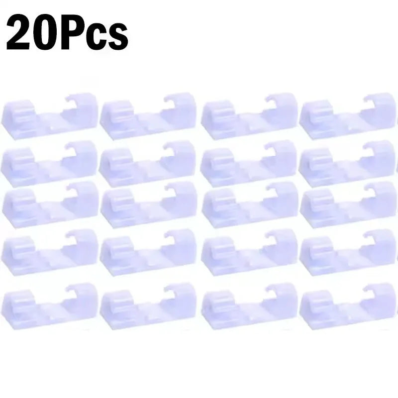 Cable Clips Organizer Drop Wire Holder Cord Management Self-Adhesive Cable Manager Fixed Clamp Wire Winder For Home Office Car