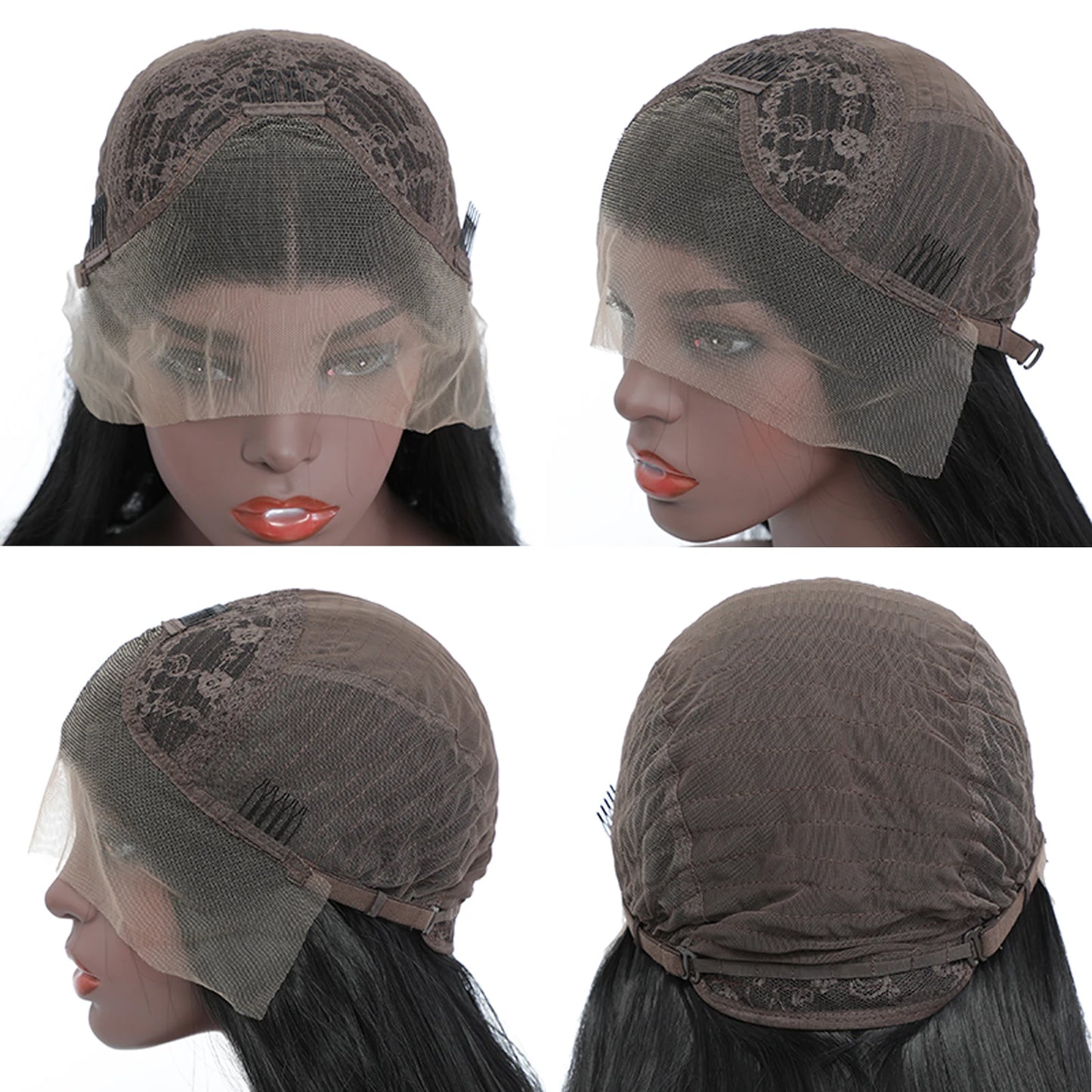 Natural Straight Black Synthetic Lace Front Wig (Heat‑Resistant · Daily Use · Glueless)