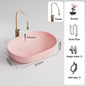 Pink Ceramic Vessel Sink – Modern Countertop Basin with Drain