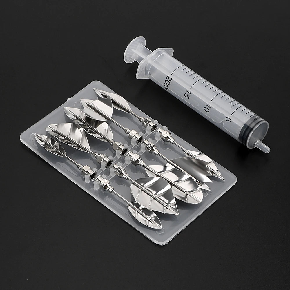 10 pcs Pudding Nozzle +1 Syringe Tools Jelly Cake Jello Gelatin Tools Cake Decorating Tools 3D Jelly Flower Art Tools