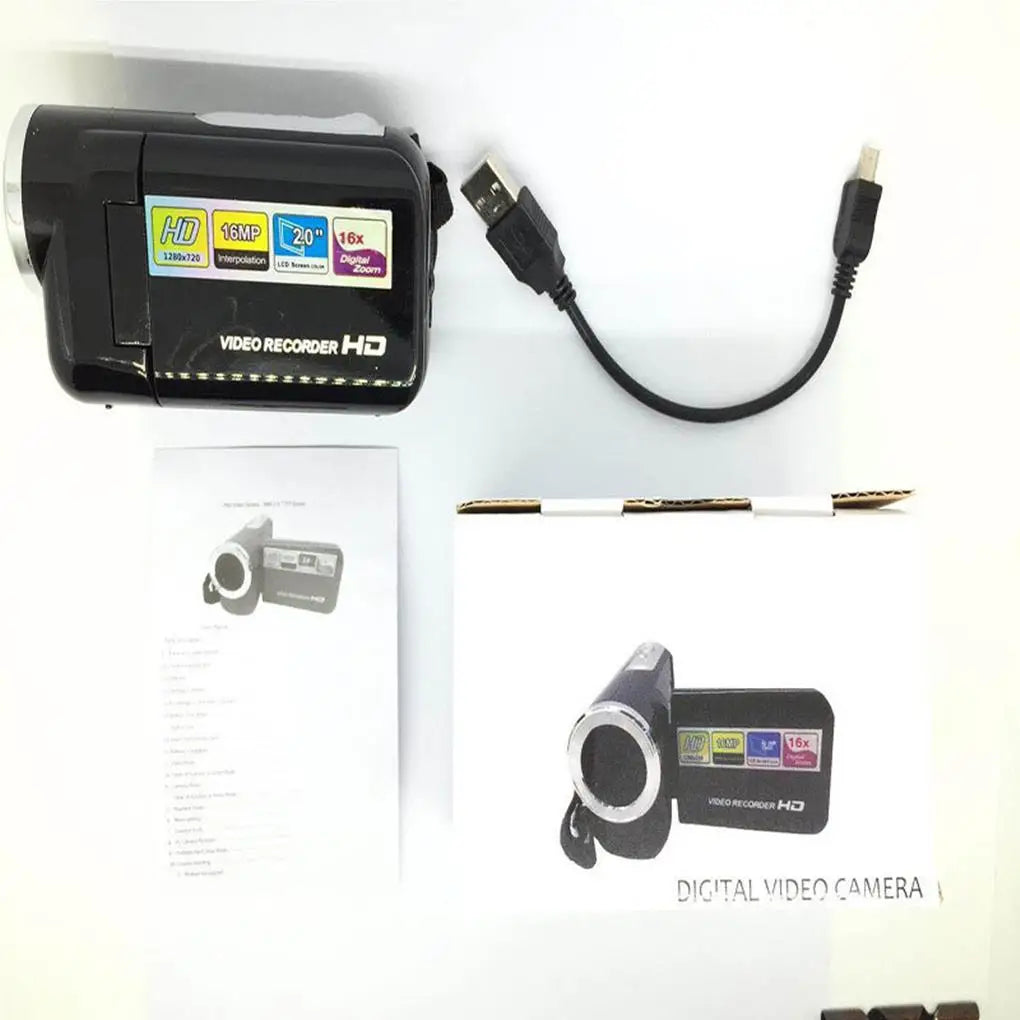 1080P Digital Camera &amp; Rotatable Screen Camcorder (16MP, 16X Zoom, Vlog DV Camera)