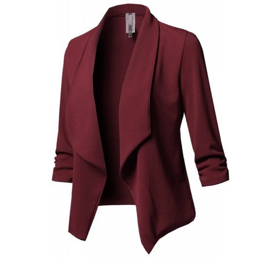 Women’s Open‑Front Slim Blazer – Long Sleeve Office Cardigan