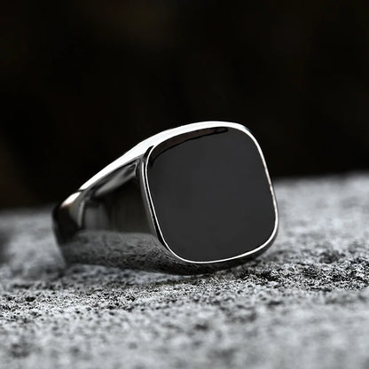 Punk Titanium Steel Valknut Signet Ring