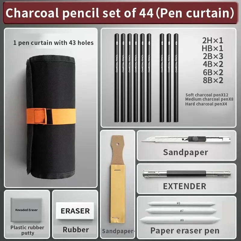 Sketching Pen/ Pencil /Brush Drawing Art  Set Box