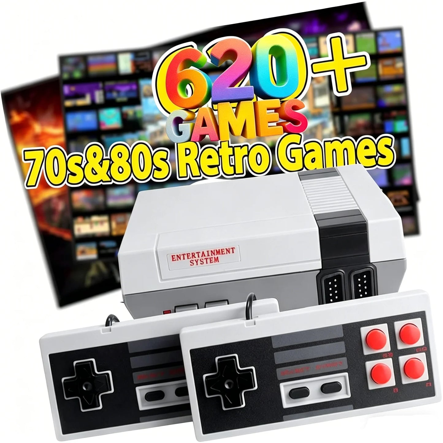 Retro 8‑Bit Game Console – 620 Games, AV Output