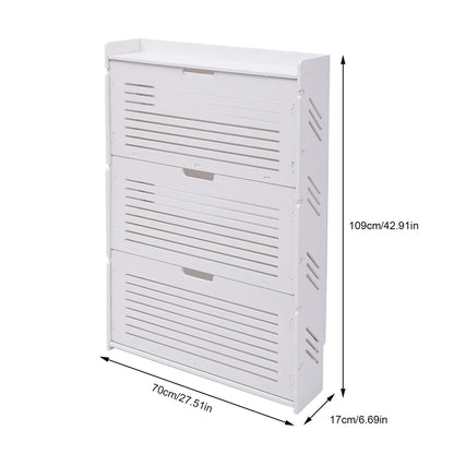 3-Layer Minimalist Design Entrance Shoe Rack Saves Space Living Room Furniture Shoe Cabinet (70 * 17 * 109)