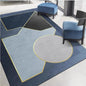 Modern Gray Minimalist Geometric Abstract Style Floor Mat Rug