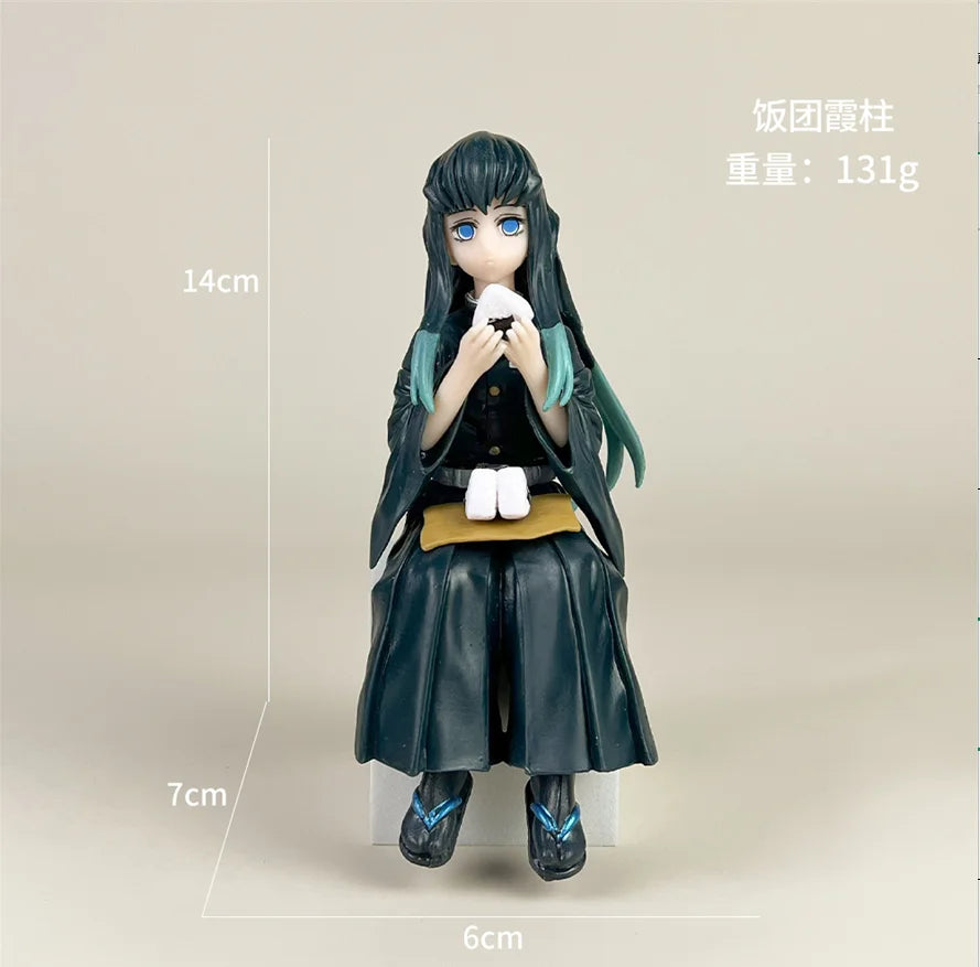 Hot Anime Demon Slayer Sit Eating High Quality Rice Figure All Style Tanjirou Nezuko Kyoujurou Tengen Tokitou Muichirou Figurine