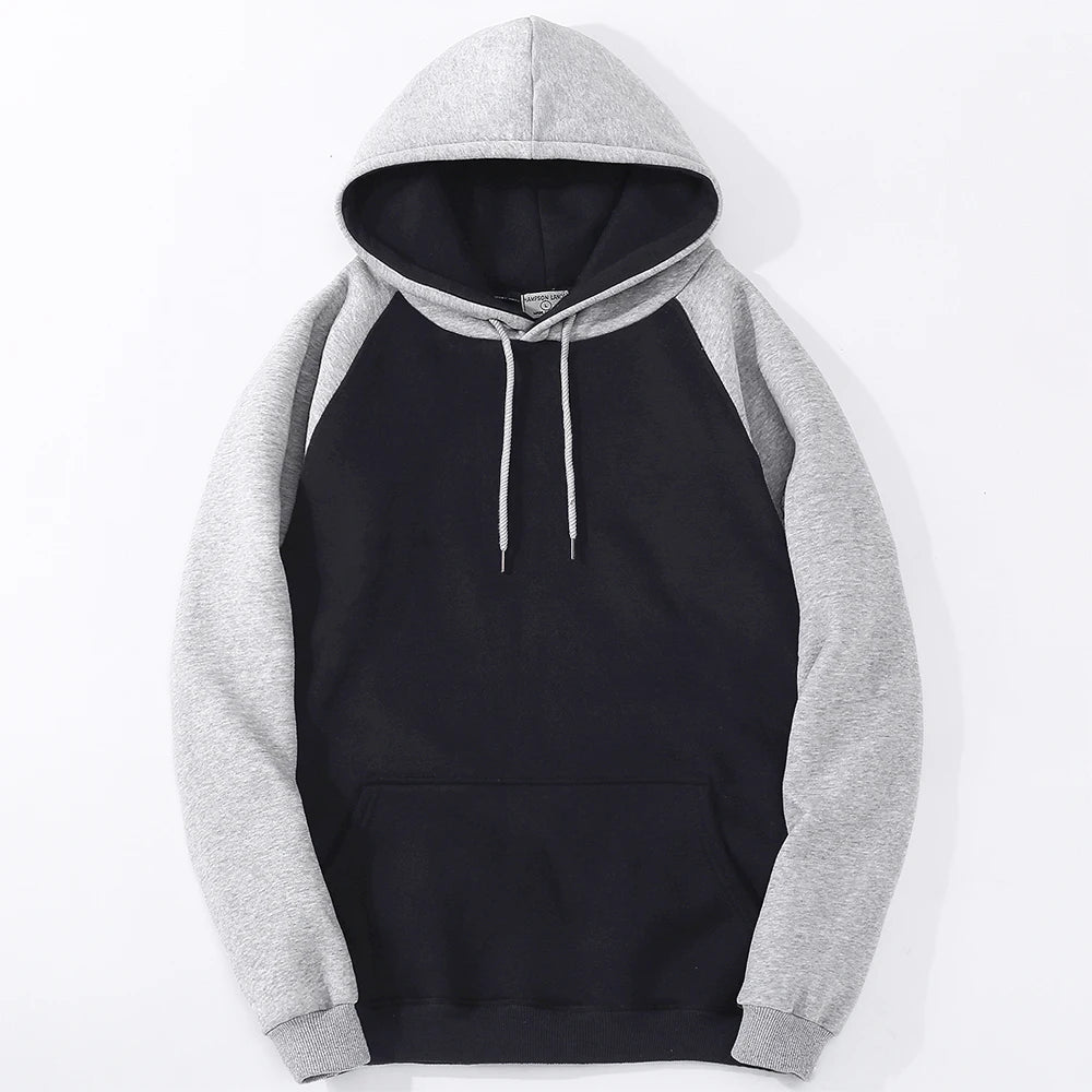 Men Women Loose Oversized Warm Fleece Raglan Hooded Sweatshirts