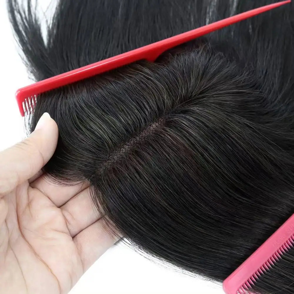 Front Lace Topper for Women (100% Human Hair · Gradient Color · Middle Part · 25–35cm)